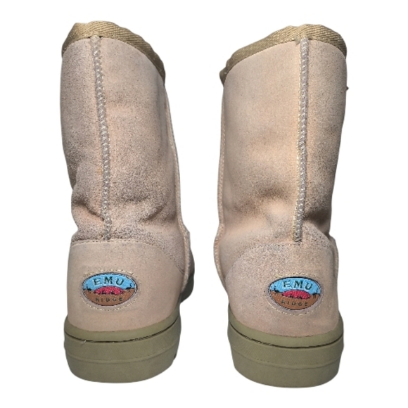 EMU Ridge Australia Sheepskin Mid-Calf Boots Beige Suede Women's Size 11 - Picture 4 of 7